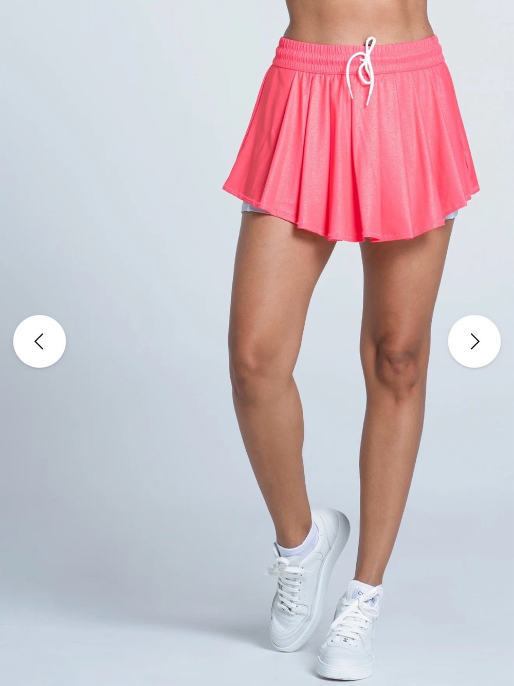Lucky in Love Coral Pink Circle Skirt with Drawstring Waist
